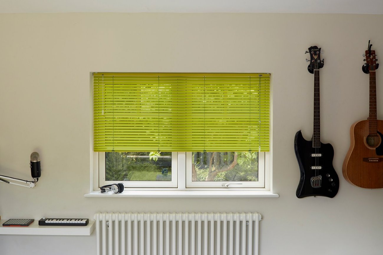 Precision in Lime Green Aluminium 25mm Perfect Fit Blind